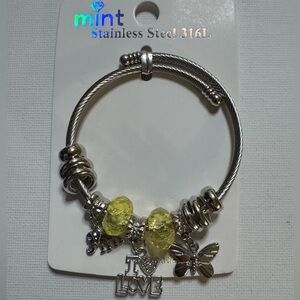 New MINT Stainless Steel charm bracelet-yellow